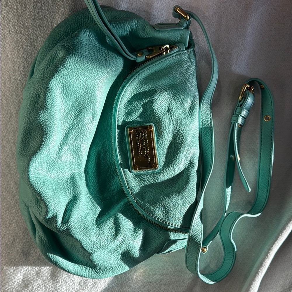 Marc Jacobs Teal Leather Shoulder Bag Natasha crossbody minty green